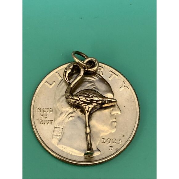 Flamingo Sterling Silver Jewelry Charm #bird - Picture 3 of 3